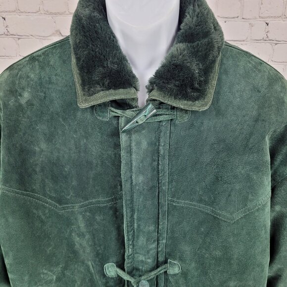 Adventure Bound By Wilson's Green Genuine Suede Heavyweight Coat Size Medium M - Picture 6 of 16